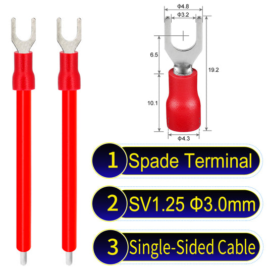 SV1.25_3mm_single-head_spade_terminal_insulated_connector_Cable_Red