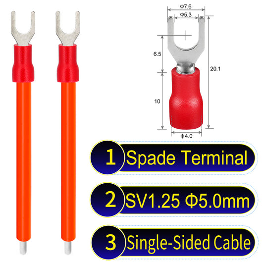 SV1.25_5mm_single-head_spade_terminal_insulated_connector_Cable_Orange