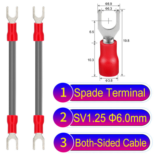SV1.25_6mm_both_sided_spade_terminal_insulated_connector_Cable_Grey