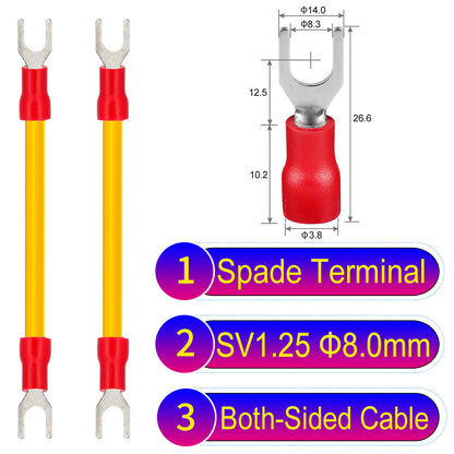 SV1.25_8mm_both_sided_spade_terminal_insulated_connector_Cable_Yellow