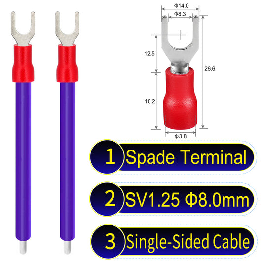 SV1.25_8mm_single-head_spade_terminal_insulated_connector_Cable_Purple