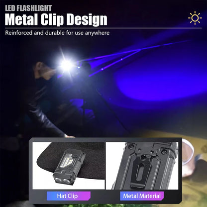 Portable Keychain Flashlight Led Rechargeable EDC Torch with Magnetic Cap Clip Lamp Flash Light Outdoor Camping Fishing Tool