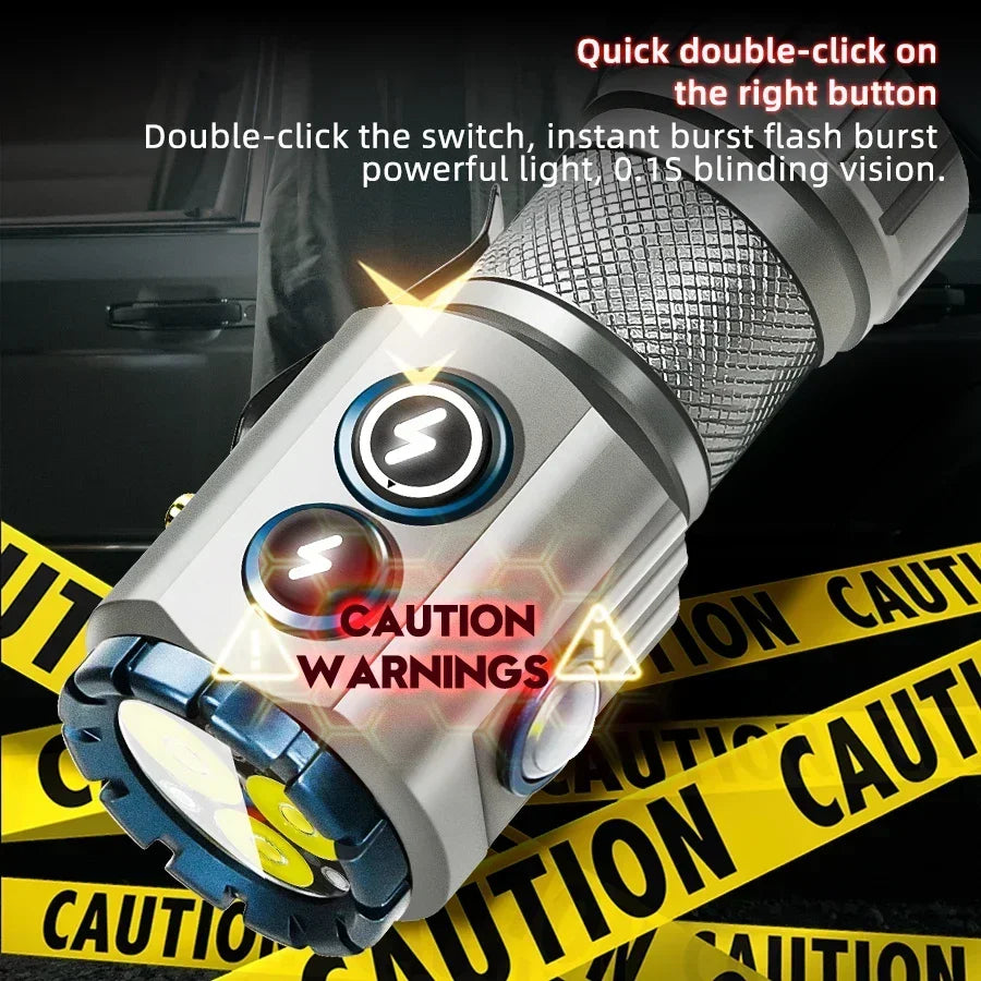 Mini LED Flashlight RGB Light Rechargeable Waterproof Pocket Torch