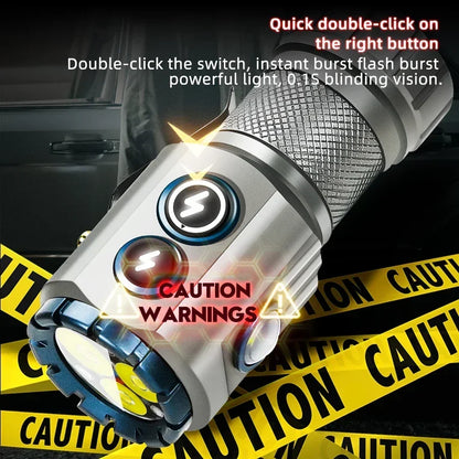 Mini LED Flashlight RGB Light Rechargeable Waterproof Pocket Torch