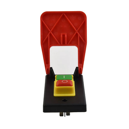 KJD17B16 Electromagnetic Push Button Switch 5Pin 240V with Safe Lock and Stop Cover for Lathe and Large Power Tools