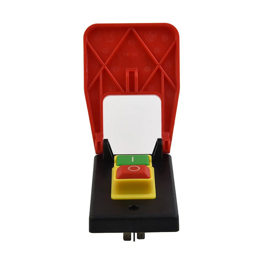 KJD17B16 Electromagnetic Push Button Switch 5Pin 240V with Safe Lock and Stop Cover for Lathe and Large Power Tools