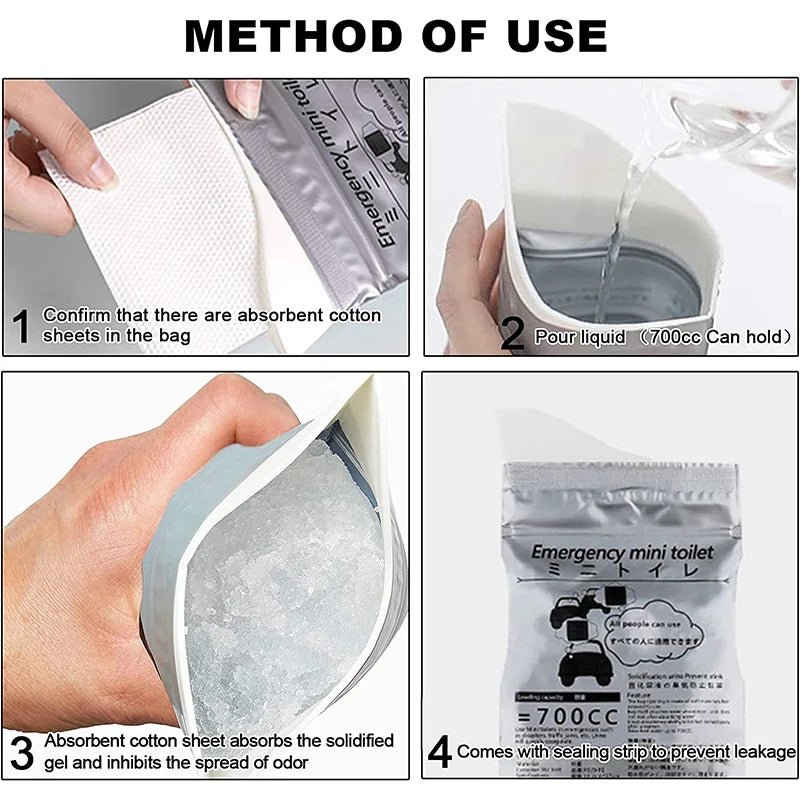 12/20 Pack Outdoor Emergency Portable Urine Bag Vomit Bag, Unisex Pee Bag Travel Mini Mobile Toilet for Women Men Baby 4/8 Pack