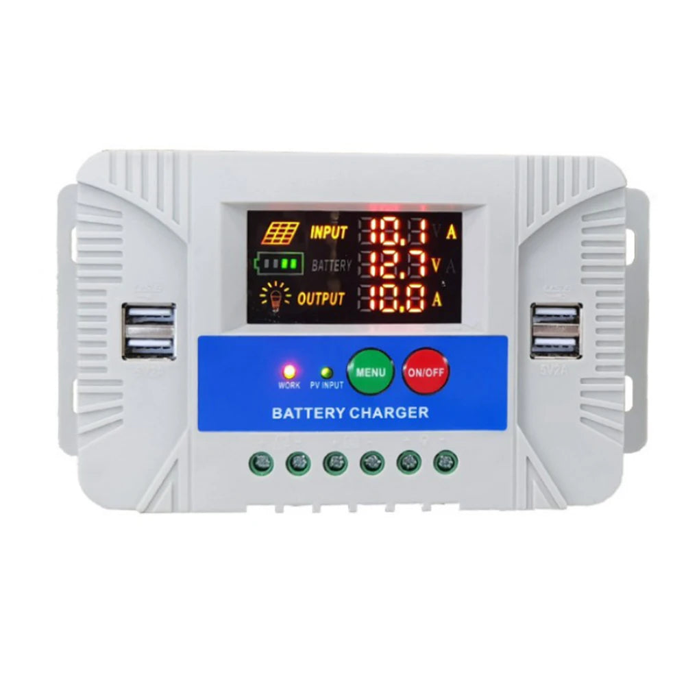 Solar Charge Controller with LCD Display 20A Compatible with Acid and Lithium Batteries for Efficient Charging