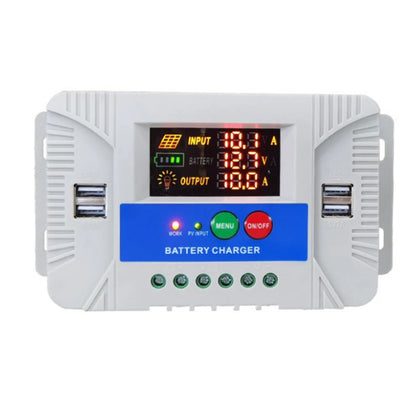 Solar Charge Controller with LCD Display 20A Compatible with Acid and Lithium Batteries for Efficient Charging