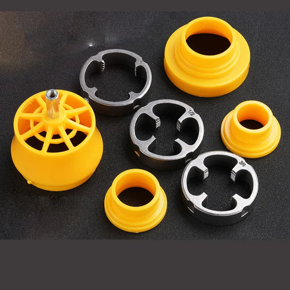 PPR Pipe Threader Kit With 1/2In 3/4 In 1 Inch Dies Pipe Threader Pipe Round Die PVC Pipe Threading Tool Kit Power Tool Parts