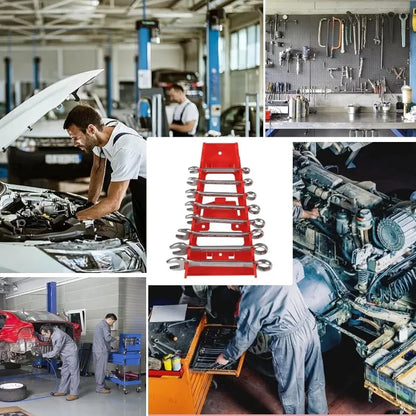 Red Wrench Organizer Plastic Wrench Organizer Tray Sockets Storage Tools Rack Sorter Standard Spanner Holders Wrench Holder