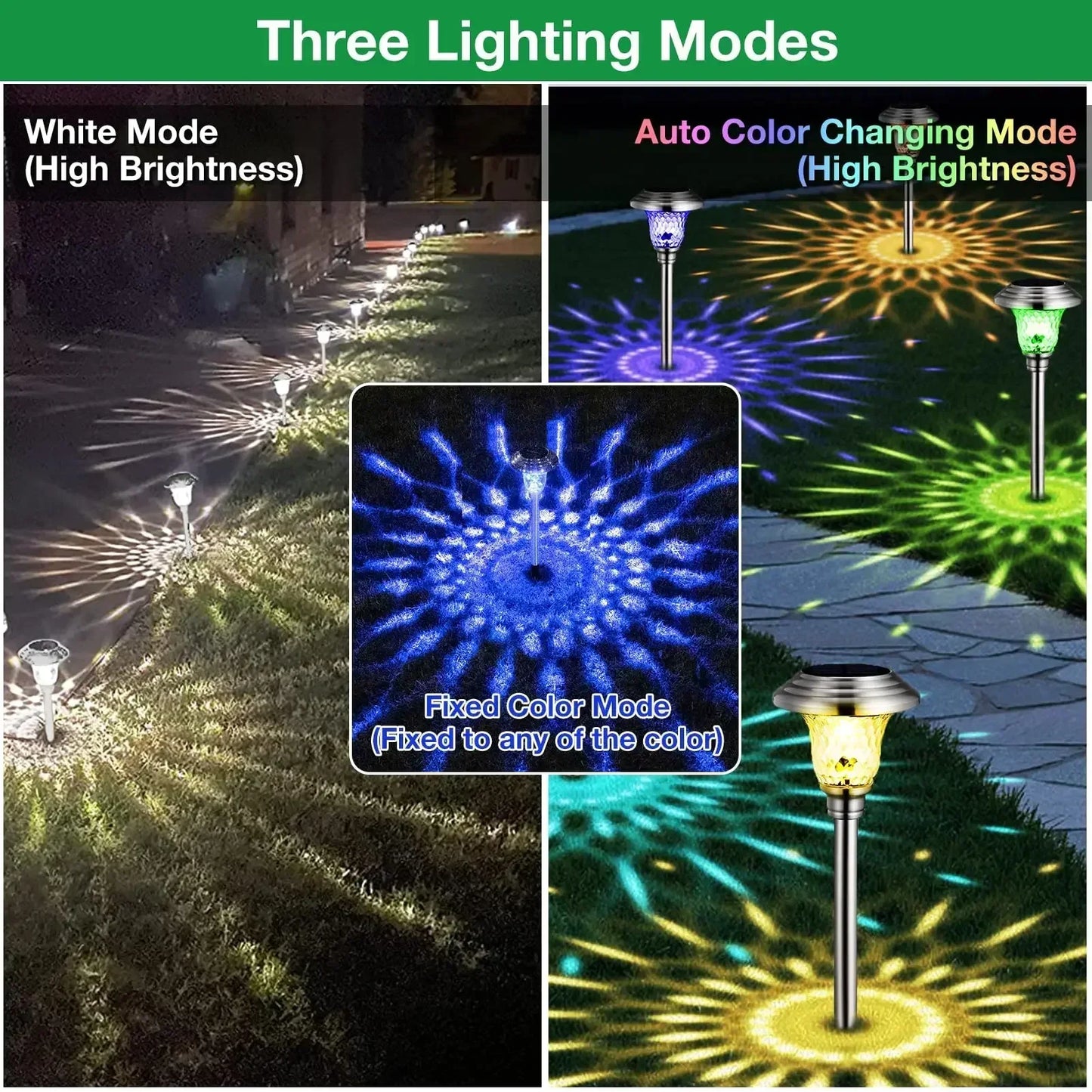 Solar Pathway Garden Lights Outdoor Waterproof LED