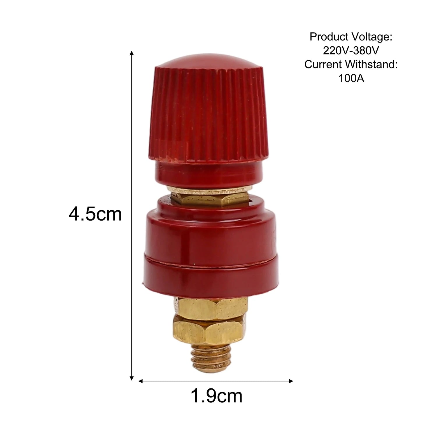 M6 100A Terminal Block Binding Post Copper Power Connector Red Black