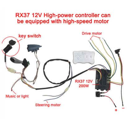 Electric Vehicle Wire Switch Kit Key button Switch JR 12V JR 6V Kids Ride On RX37 RX37 2 Weelye DIY Durability