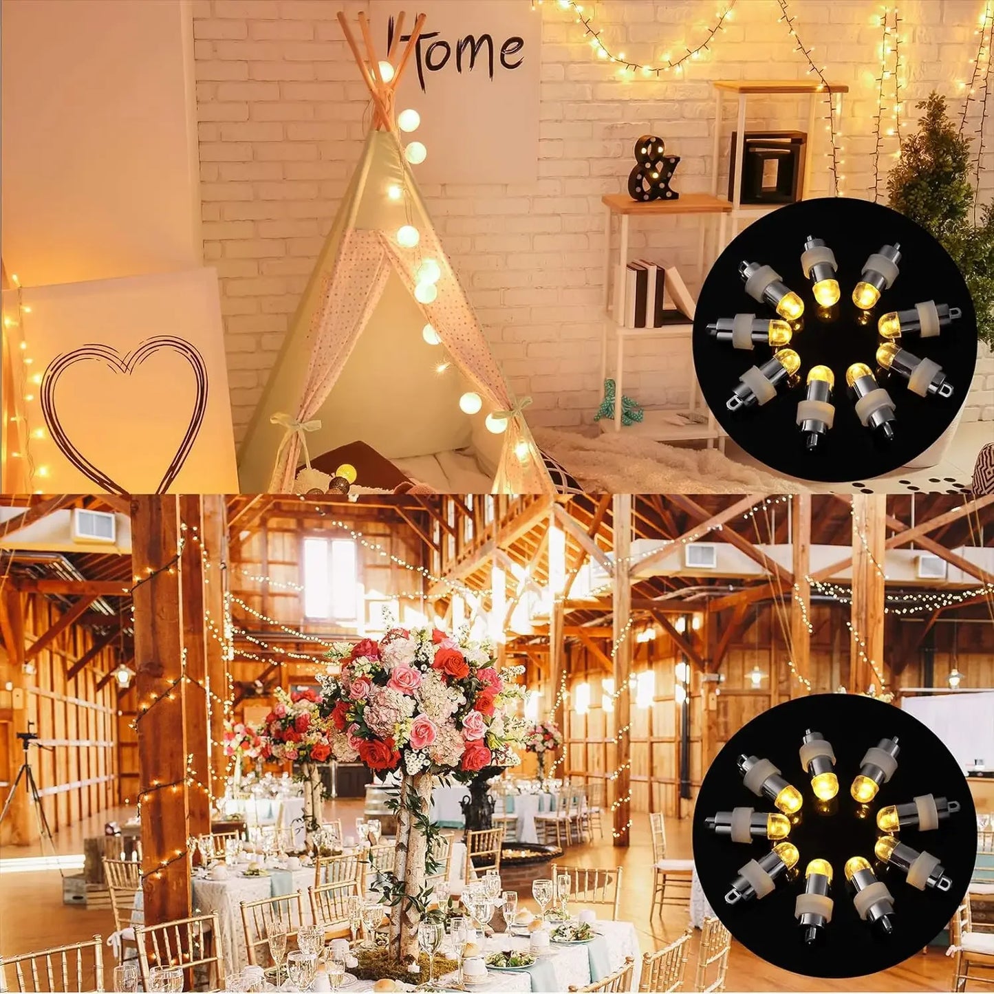 Mini LED Bulbs with Hanging Hooks Waterproof Battery Control Warm White Lamps for Balloons Lanterns Innner LightsOutdoor Light