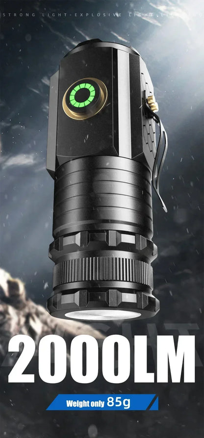 EDC 3 LED Flashlight Rechargeable Mini Tactical Torch with Magnet