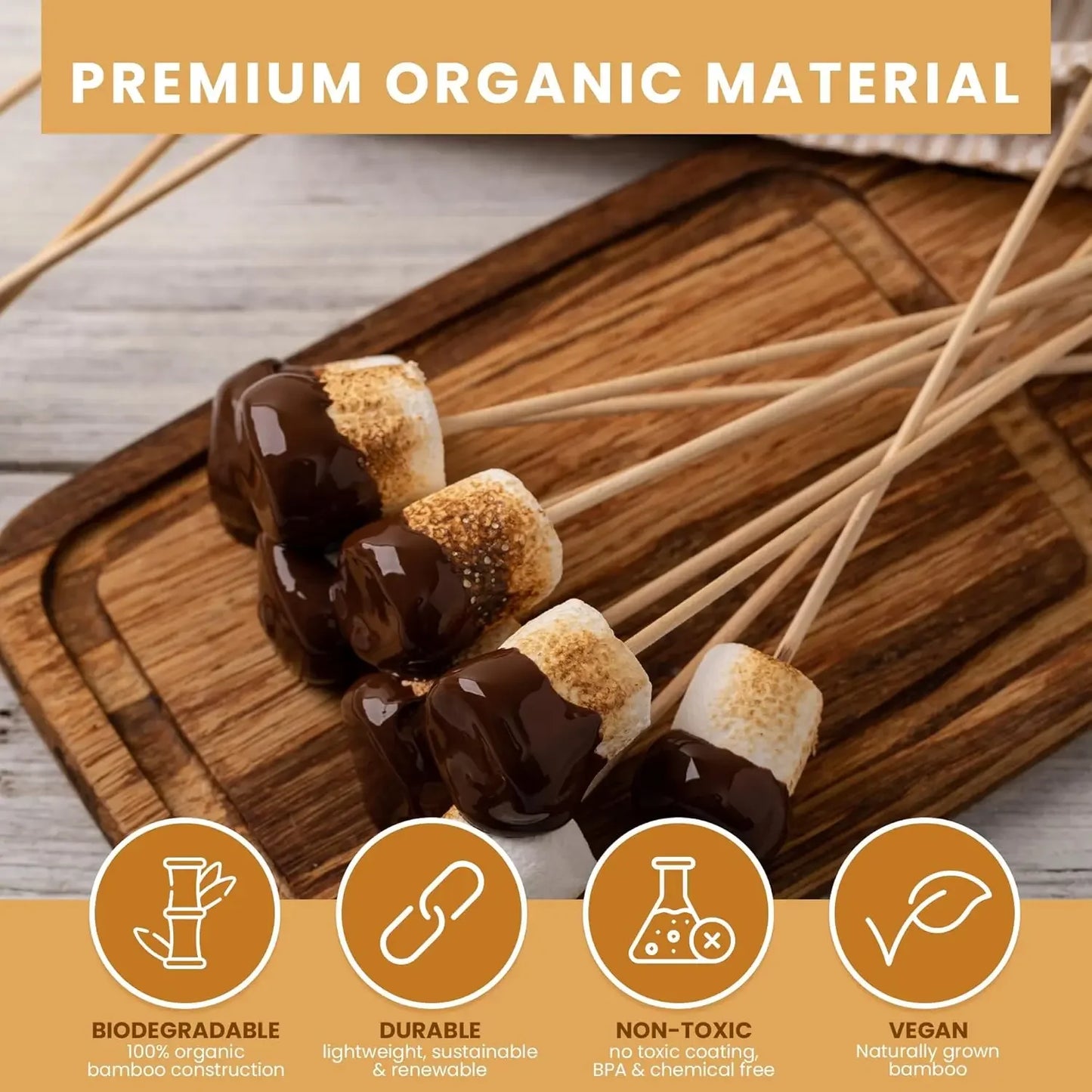 500PCS Disposable Bamboo Toothpicks Double Headed Picks Fruit Dessert Picks Home Kitchen Restaurant Portable Teeth Cleaning Tool