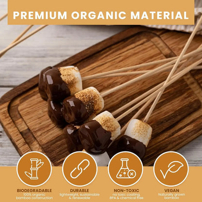 500PCS Disposable Bamboo Toothpicks Double Headed Picks Fruit Dessert Picks Home Kitchen Restaurant Portable Teeth Cleaning Tool