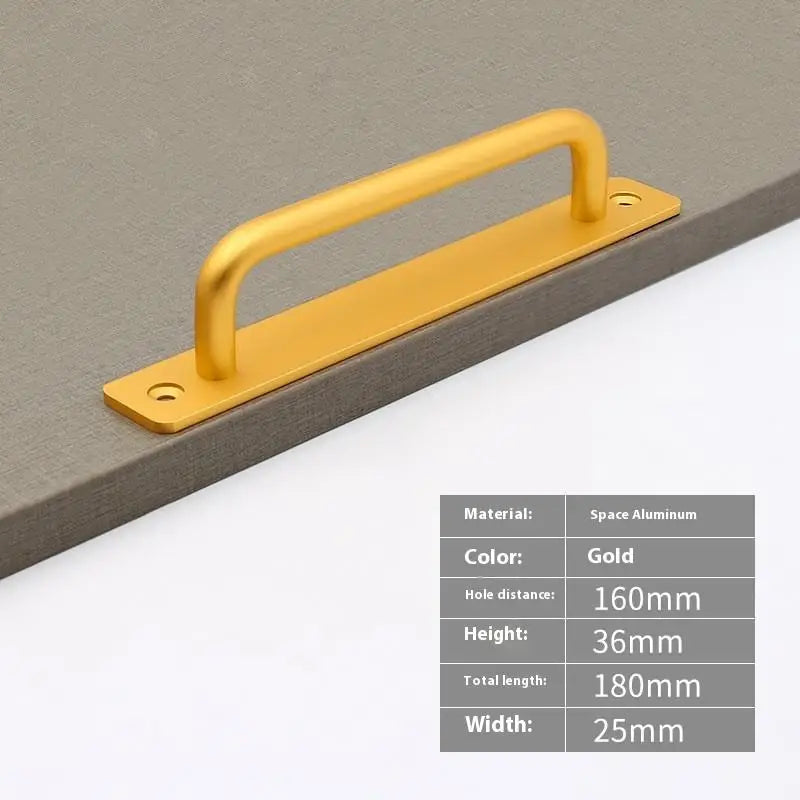 New Aluminium Alloy Punch-Free Furniture Cabinet Handle Sliding Door Pull and Flush Hardware Set for Wood Door Drawer