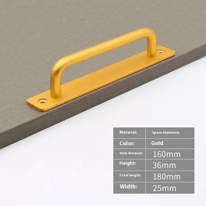 New Aluminium Alloy Punch-Free Furniture Cabinet Handle Sliding Door Pull and Flush Hardware Set for Wood Door Drawer