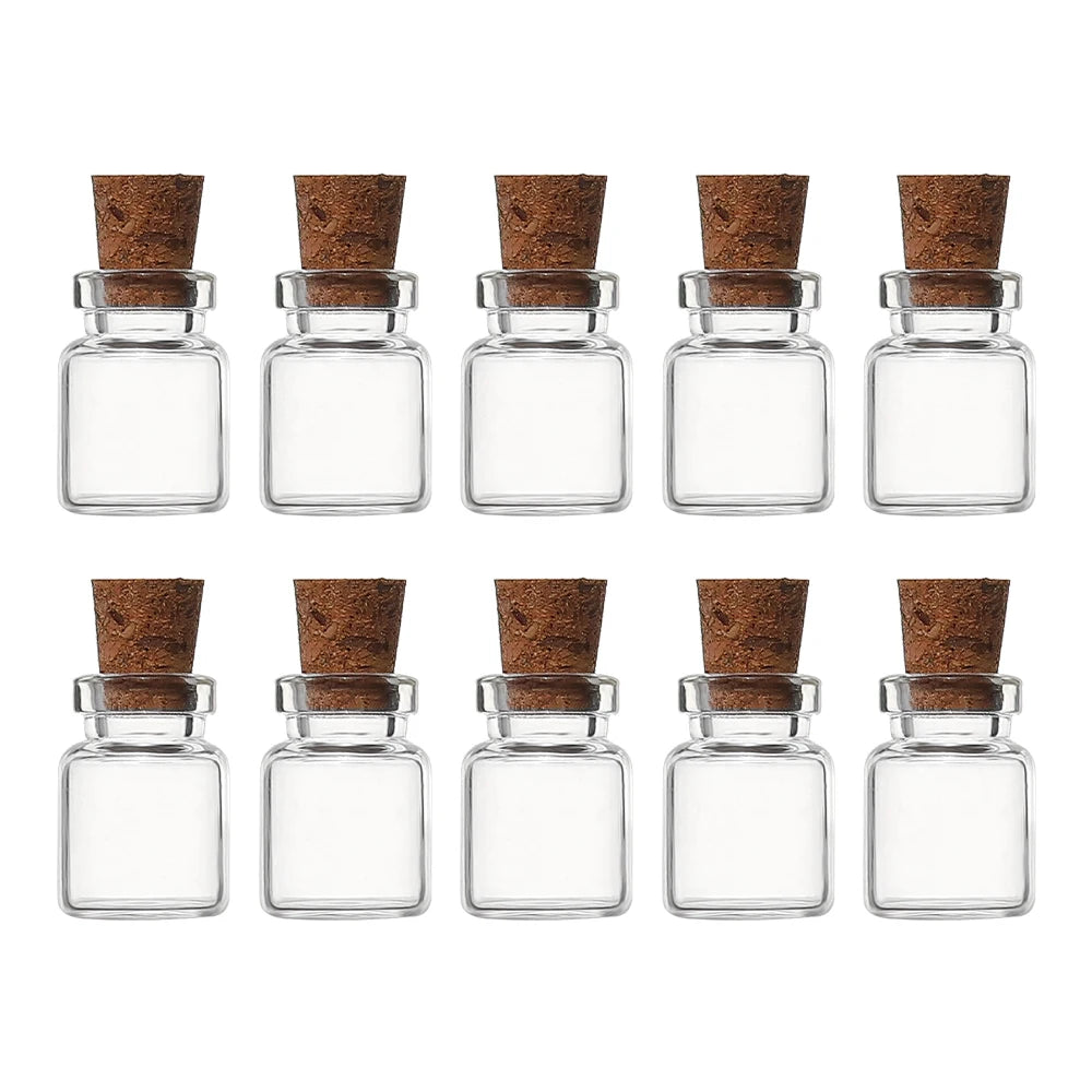 Mini Glass Bottles with Cork Stoppers — 5ml to 20ml Vials, 10pcs