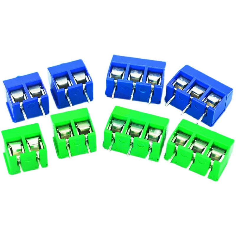 10pcs KF301 5.08mm Plug-in Screw Terminal Connector 2P/3P/4P Blue/Green