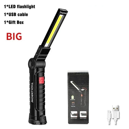 Portable Folding COB XPE LED Work Light Rechargeable Inspection Lamp