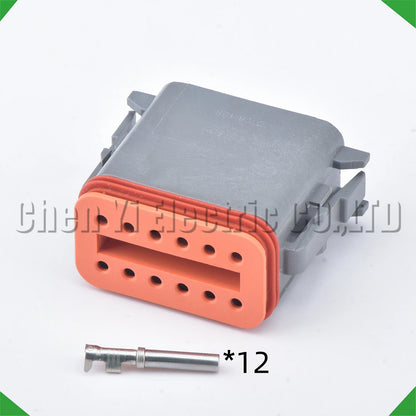 12 Pin Male & Female Waterproof Connector – Automotive Electrical Wire Harness Pigtail Plug for Deutsch DT04-12P / DT06-12S