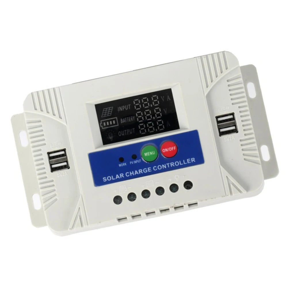 Solar Charge Controller with LCD Display 20A Compatible with Acid and Lithium Batteries for Efficient Charging