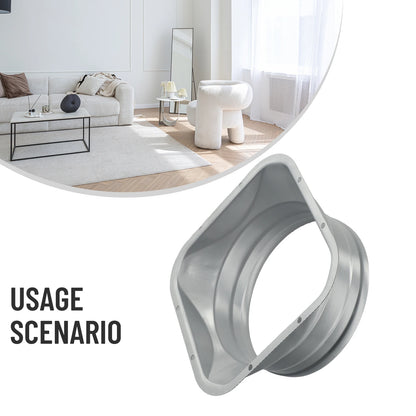 For Kitchen Hood Ventilator Pipe Connecting Vent Flange Exhaust Duct 4-10inch Electrostatic Spray Metal Silver-gray
