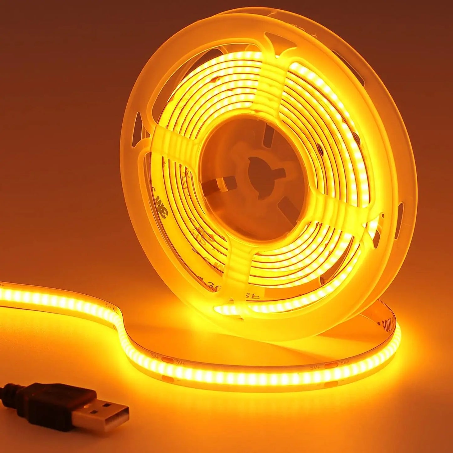 DC 5V USB COB Strip 320Leds/M White/Blue/Pink/Yellow/Pink/Red Flexible Ribbon Rope Night Lamp TV Backlight LED Strip