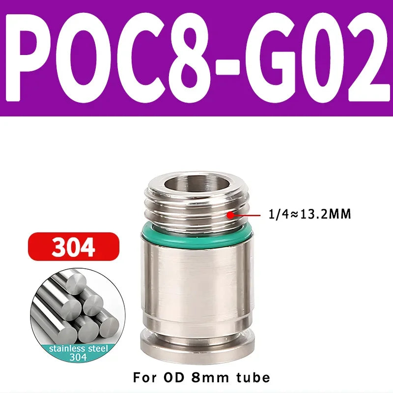 Stainless Steel 304 POC-G Internal Hexagonal Quick Insertion Pneumatic Fitting Gas Pipe Quick Insertion Joint