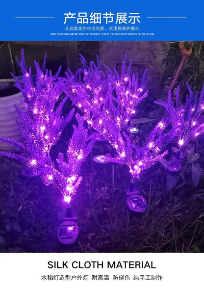 1PC Solar Lights Outdoor Decorative, Purple Lavender Flower Solar Garden Lamp for Yard, Patio, and Garden Decor