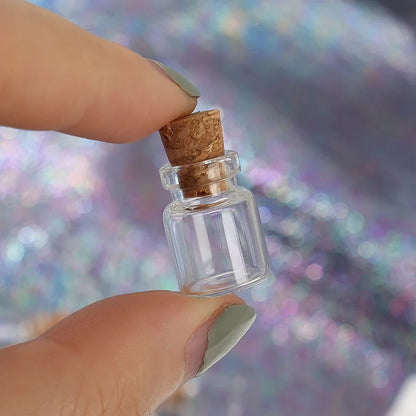 10/100Pcs Mini Clear Glass Bottles with Cork Stopper, Message Bottles for Wedding, Birthday, Party Decoration, DIY Jars, Vials, Gifts