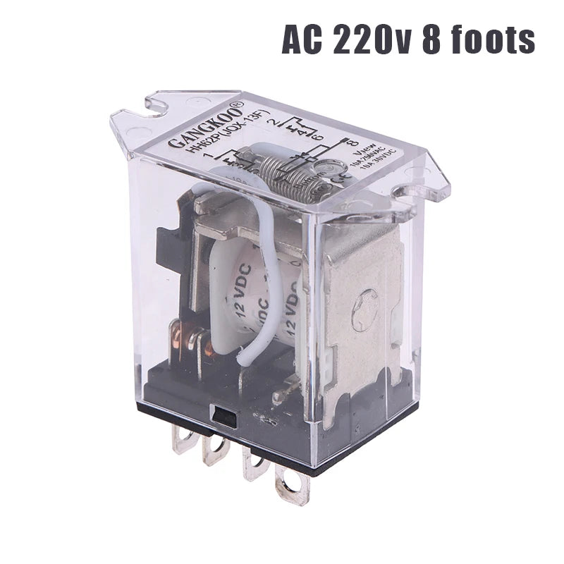 JQX-13F HH62P High Power Relay Coil General DPDT Micro Mini Electromagnetic Relay Switch With Socket Base AC220V DC12V24V