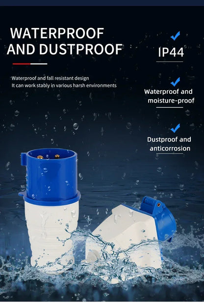 Industrial Plug and Socket Waterproof Connector 3PIN 4PIN 5PIN 16A 32A Electrical Connection Wall Mount Socket