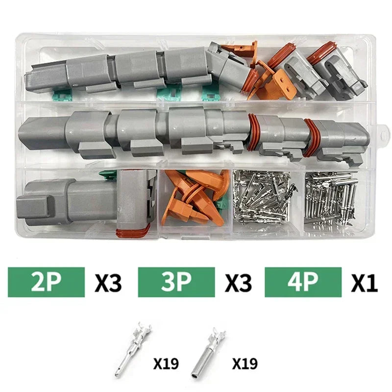 Deutsch DT Series Connector Combo Kit | DT04 / DT06 | 2–12 Pin Sealed Waterproof | 16–20AWG Terminals | Carrying Case