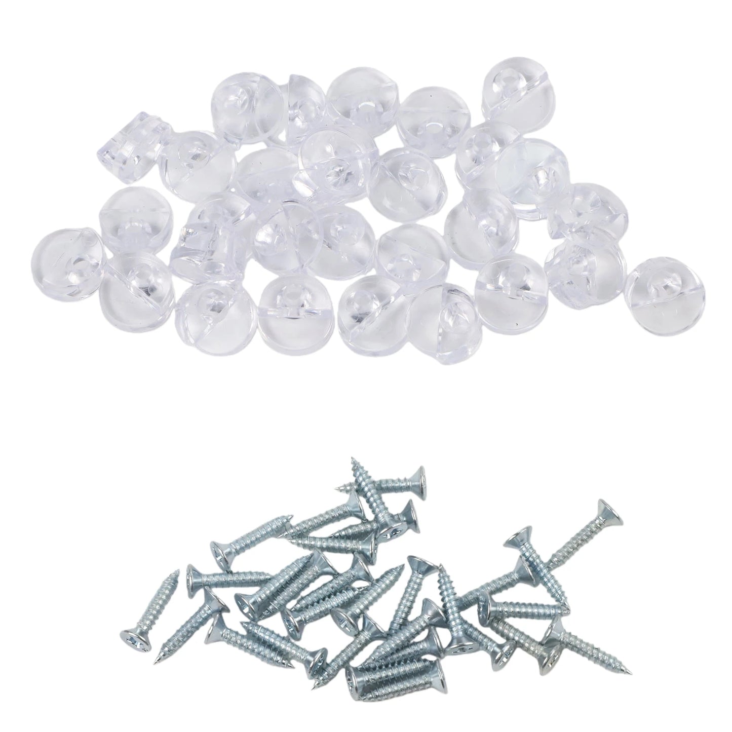 30 Set Plastic Glass Retainer Clips with Screws for Glass Panel Installation Compatible with 4mm Thickness Glass in Cabinets