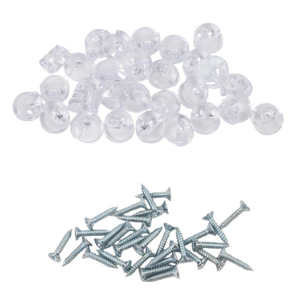 30 Set Plastic Glass Retainer Clips with Screws for Glass Panel Installation Compatible with 4mm Thickness Glass in Cabinets