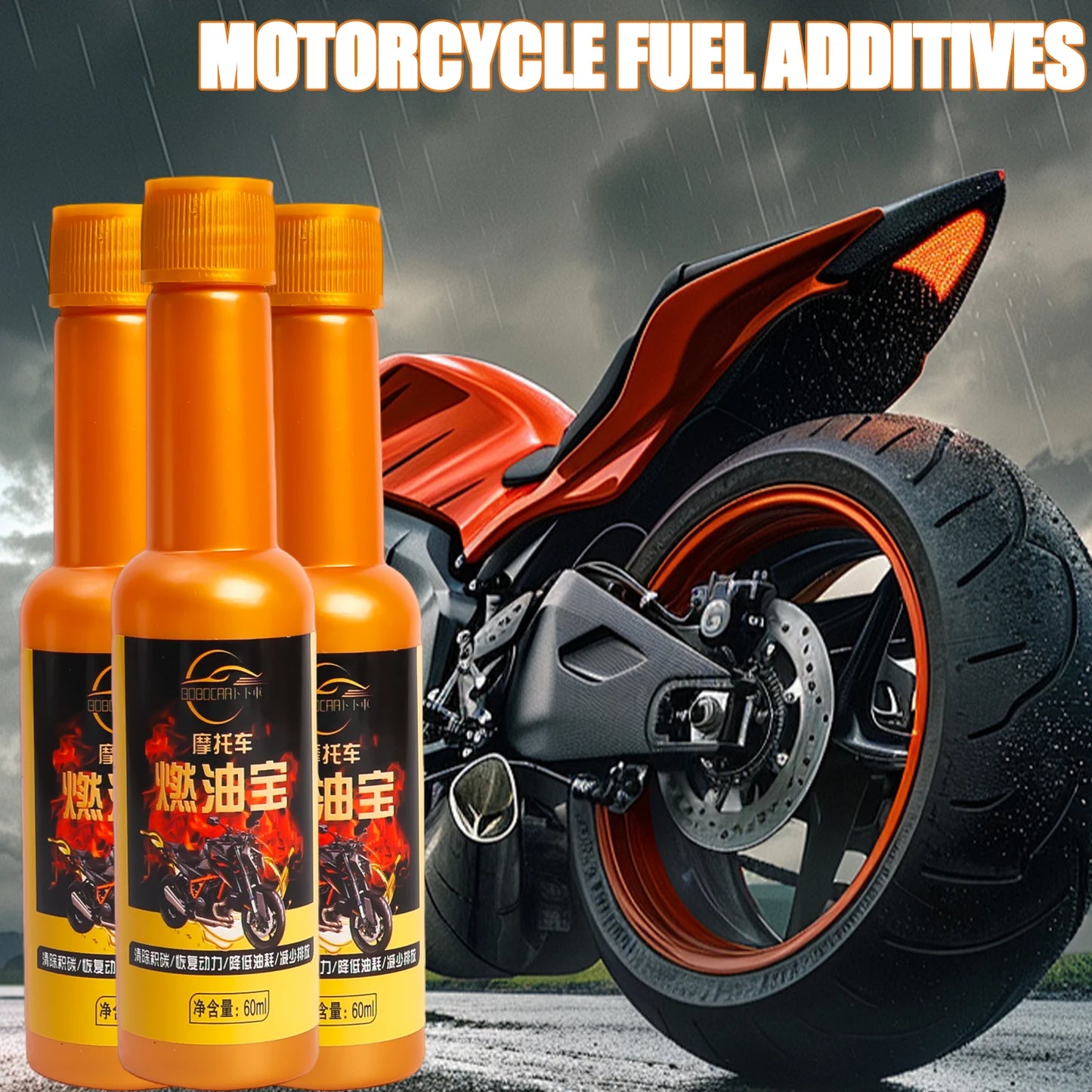 60ml Motorcycle Fuel Additive Electric Scooter Oil Tank Engine Carbon Removal Cleaning Agent Fuel Treasure Combustion Improver