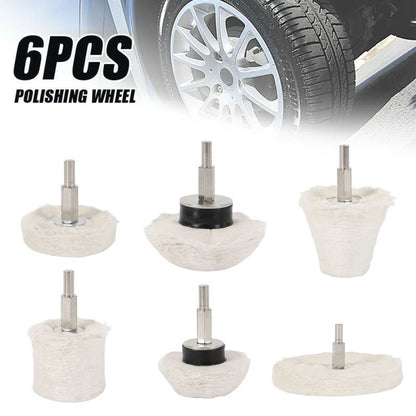 6PCS Stainless Steel Polishing Wheel Set | Cloth + Steel Polisher for Metal, Jewelry, Glass, Aluminum, Ceramic, Wood