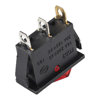 KCD3 Red Button On-Off 3Pin DPST Plastic And Metal Boat Car Rocker Switch 15A20A 250V125VAC 31x14x32mm Electrical Appliances