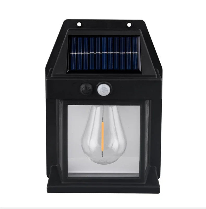 1-4PCS Solar Tungsten Filament Lamp Outdoor Waterproof Garden Wall Light Intelligent Induction Courtyard Villa Lighting Lantern