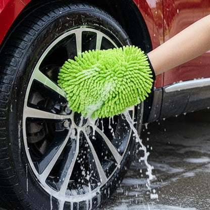 Double Sided Microfiber Cleaning Mitt Car Detailing Wash Glove