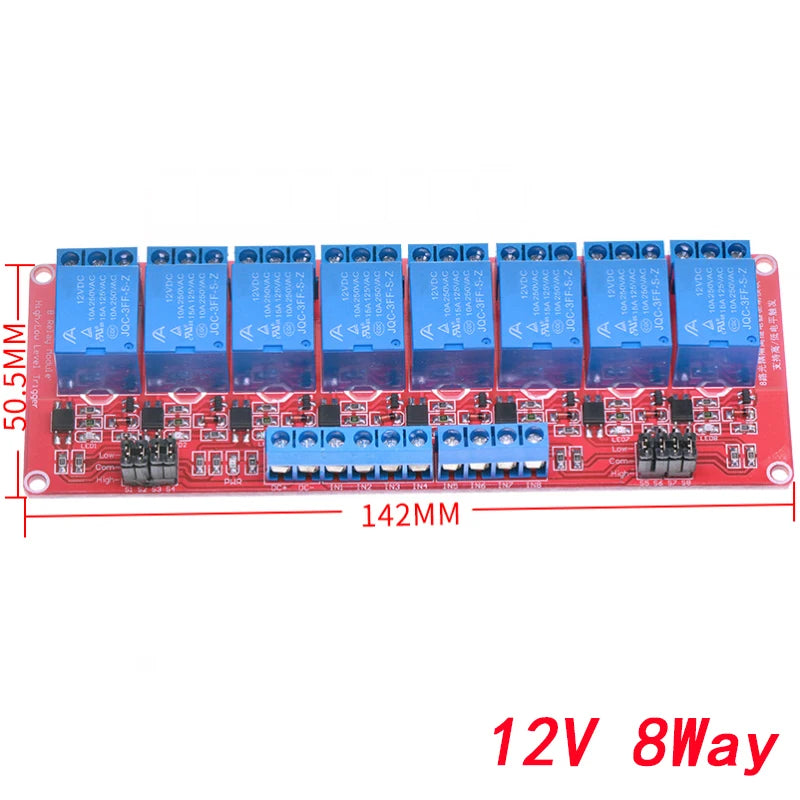 5V 12V 24V Multi-Channel Relay Module Board with Optocoupler for Arduino High/Low Level Trigger