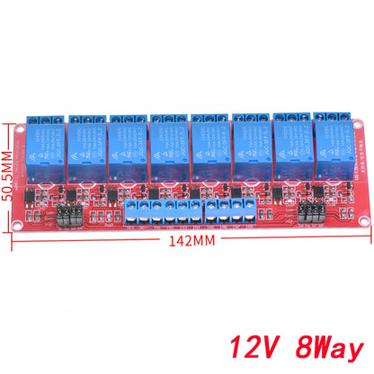 5V 12V 24V Multi-Channel Relay Module Board with Optocoupler for Arduino High/Low Level Trigger