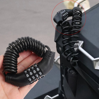 Motorcycle Helmet Lock Cable – 4 Digit Combination Anti-Theft Security Steel Wire Rope for Motorbike, Scooter & Luggage