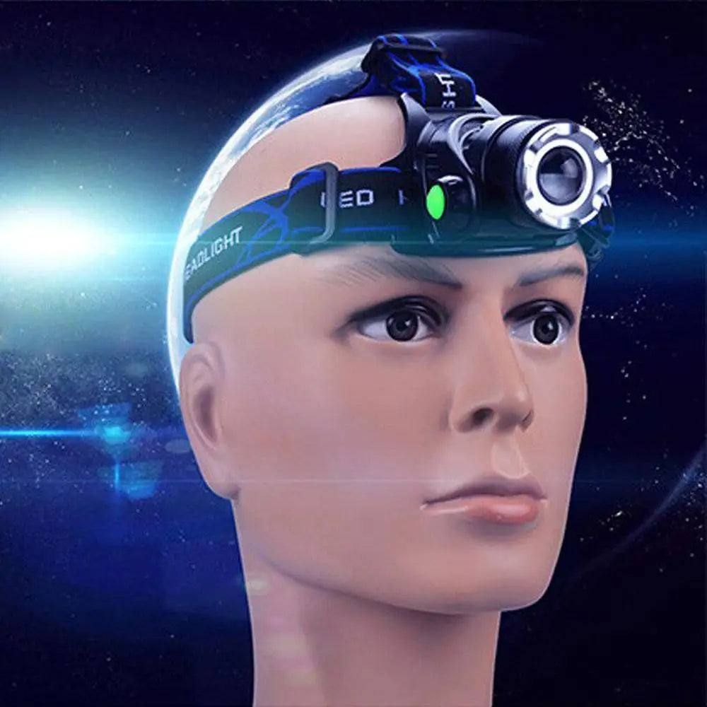 Powerful LED Zoom Headlamp USB Rechargeable Induction Headlight