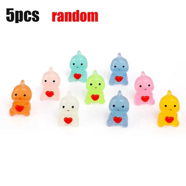 Dinosaur Hug Heart Car Ornament Luminous Dashboard Decor 10/1PCS