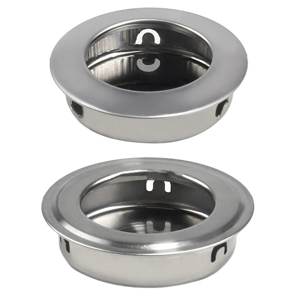 Stainless Steel Satin Circular Flush Sliding Door Handle Set Recessed Round Pull Handle for Pocket Doors Interior Use